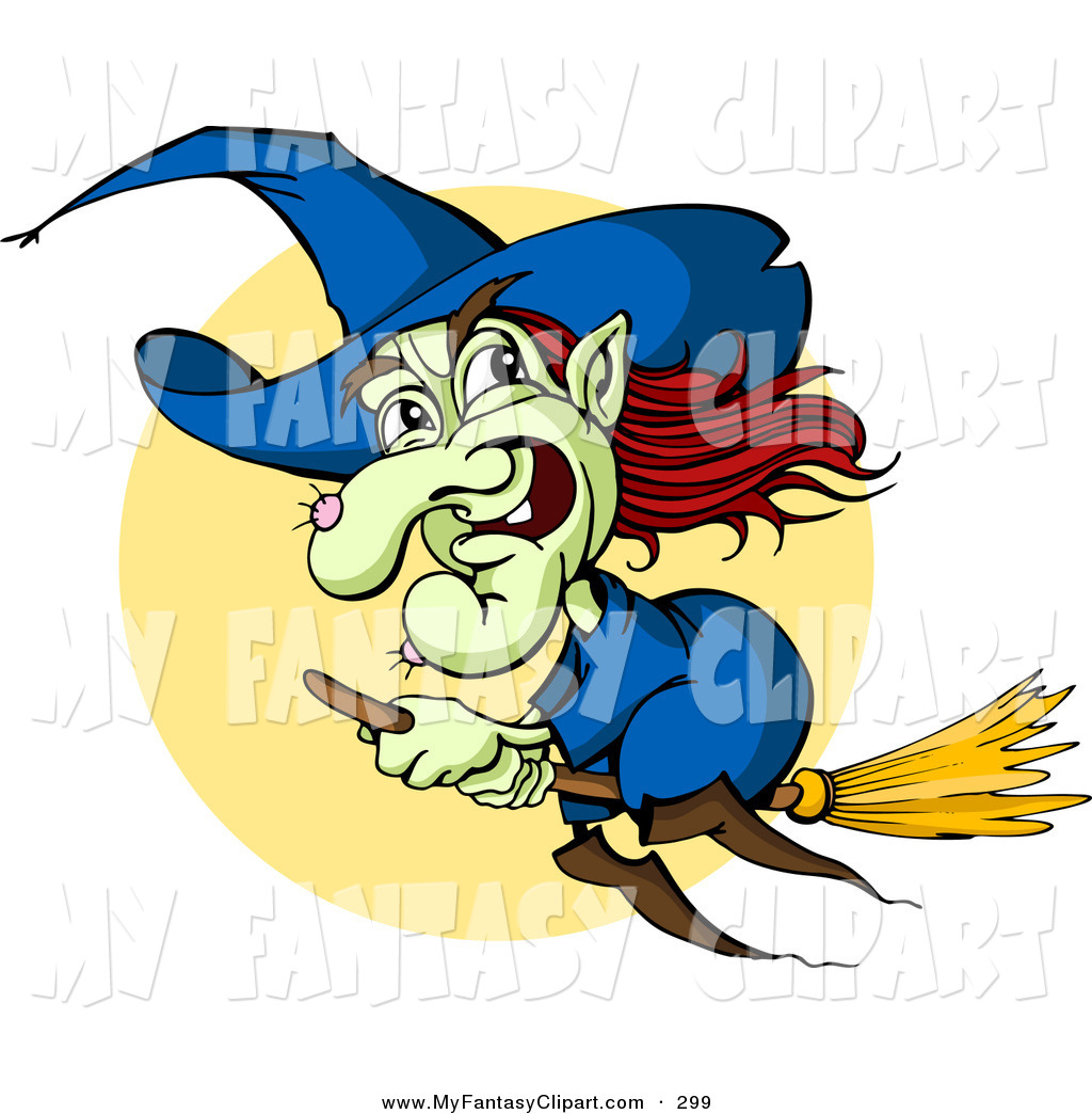 Wart On Her Nose Flying In Front Of A Full Moon On A Broom Stick Jpg    