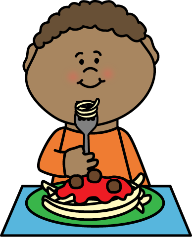 Boy Eating Spaghetti Clip Art
