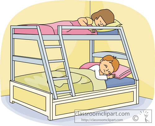 Children   Kids Sleeping In A Bunk Bed   Classroom Clipart