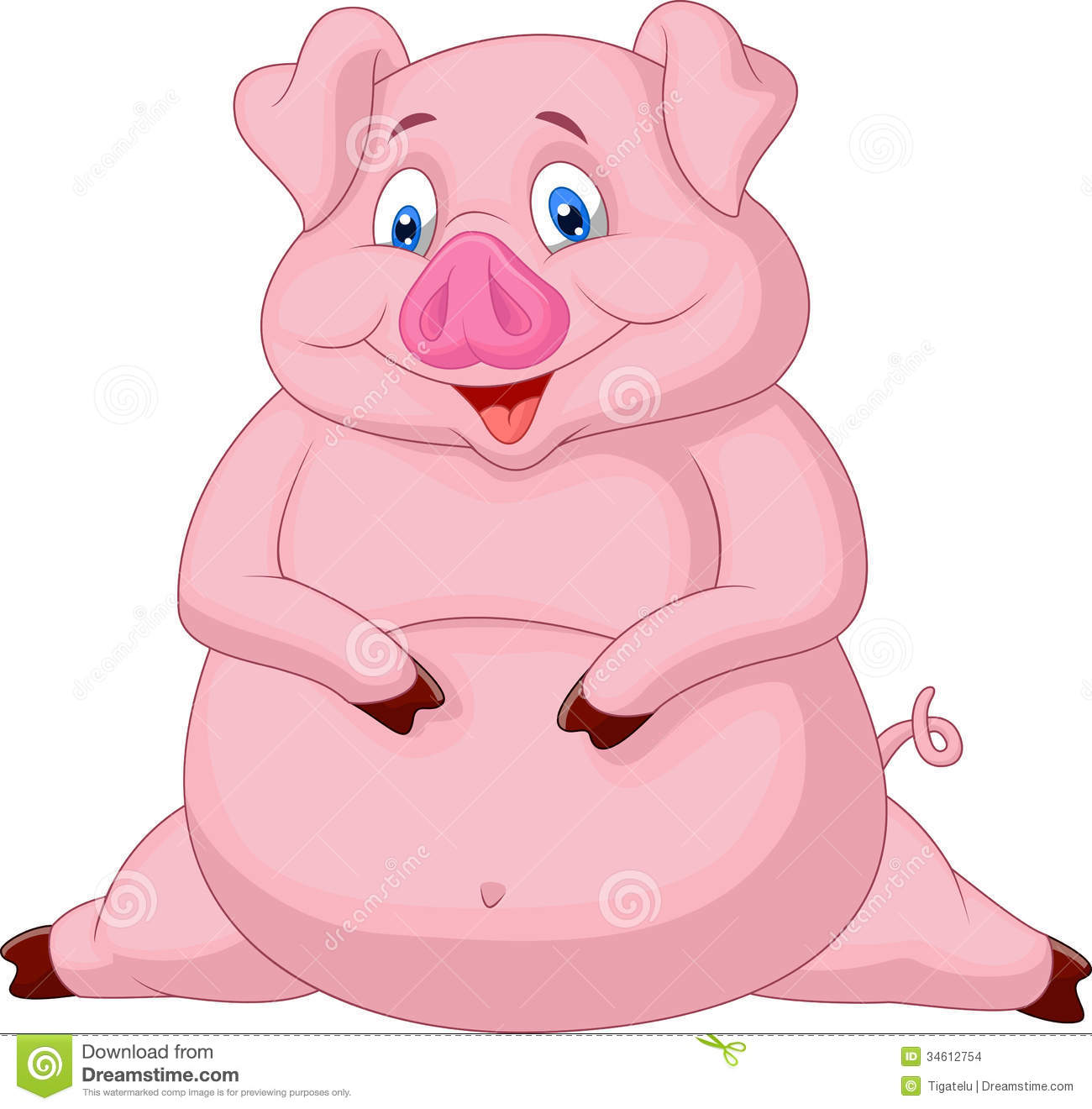 Fat Pig Cartoon Stock Images   Image  34612754