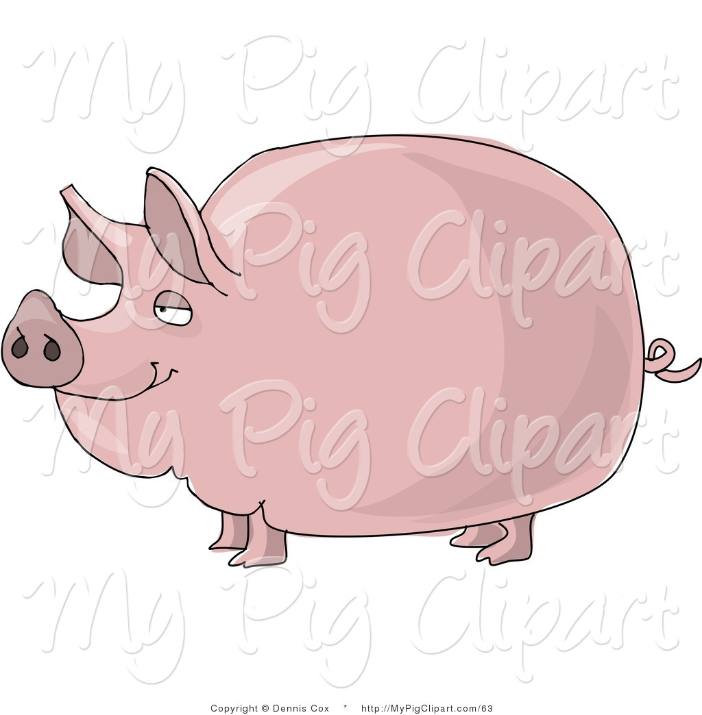 Fat Pink Pig Facing Left Pig Clip Art Dennis Cox