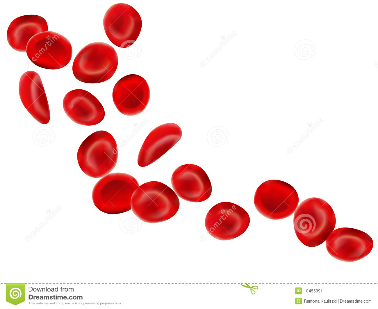 Illustration Of Isolated Streaming Blood Cells