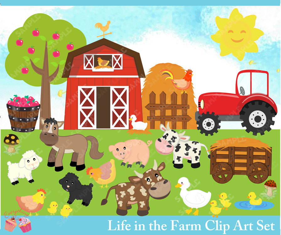 Life In The Farm Clipart Set By 1everythingnice On Etsy