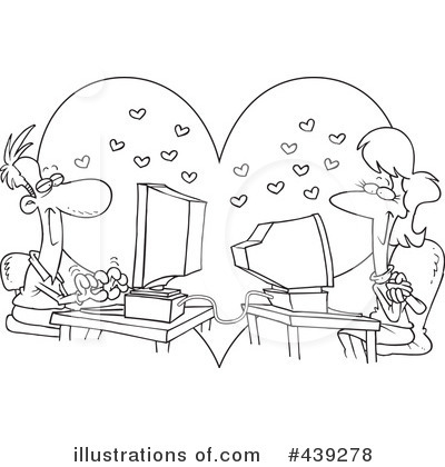 Royalty Free  Rf  Online Dating Clipart Illustration By Ron Leishman