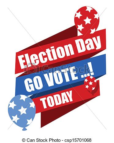 Clip Art Vector Of Go Vote   Election Day Banner   Election Day   Go