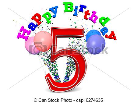 Drawings Of Happy 5th Birthday Csp16274635   Search Clipart
