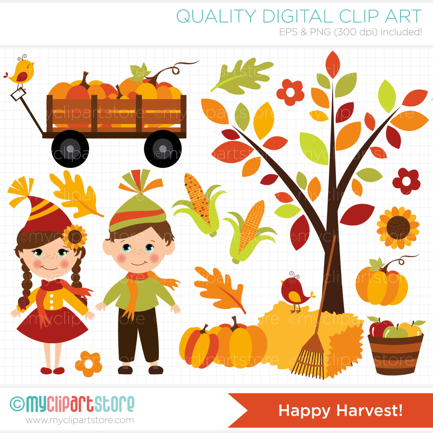 Fall Harvest Clip Art Borders Clipart Combo   Fall   Autumn