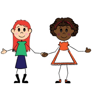 Friends Clipart Image   Two Friends A Black Girl And White Girl