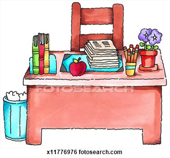 Stock Illustration Of Teacher S Desk X11776976   Search Clip Art