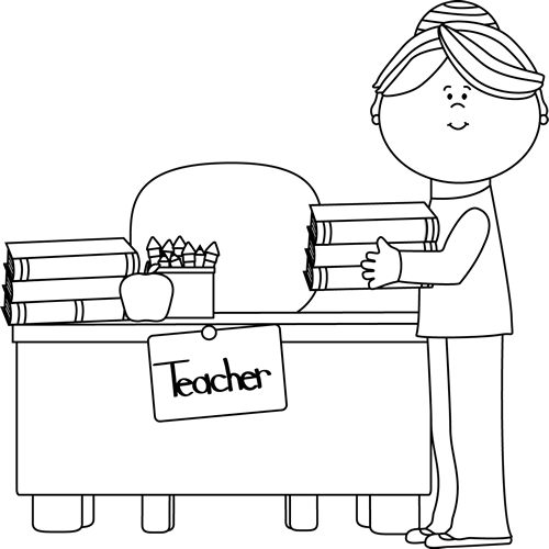 Teacher Clipart Image Clip Art Image In Black And White Of A Teacher