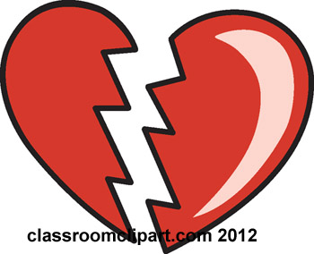Valentines Day   Broken Heart 100   Classroom Clipart