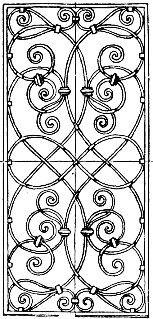 Wrought Iron Grill Oblong Panel   Clipart Etc