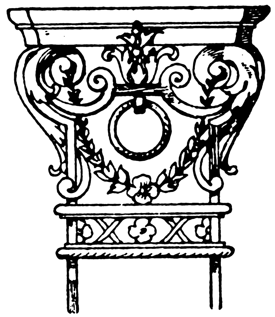 Wrought Iron Pilaster Capital   Clipart Etc