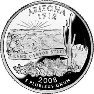 Arizona Became The 48th State In 1912  The Arizona Quarter Features
