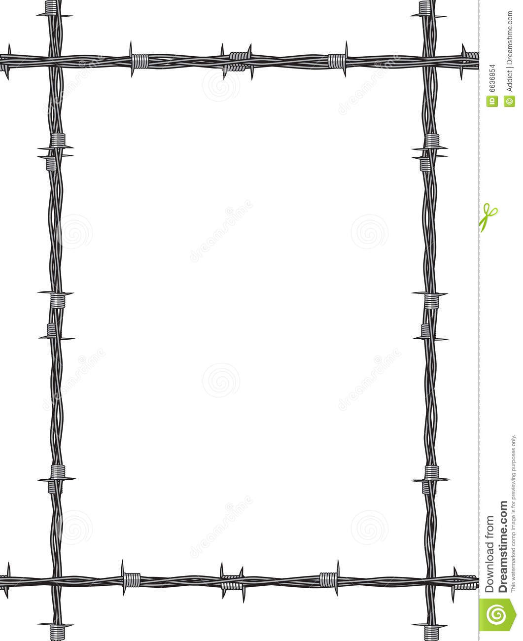 Barbed Wire Frame Isolated On White  Eps Format Available You Can
