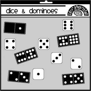 Black And White Dice And Domino Clipart   School Crafts   Pinterest