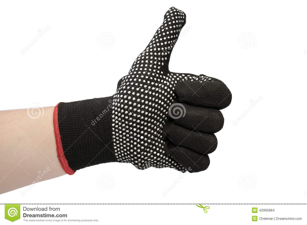 Black Work Gloves Isolated On White Background Simple Work Gloves