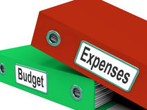 Budget Expenses Folders Mean Business Finances And Budgeting Royalty