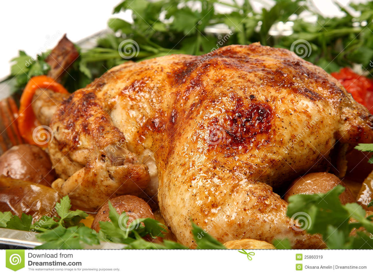 Cooked Chicken With Vegetables Royalty Free Stock Images   Image