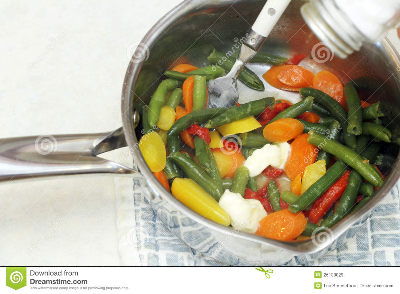 Cooked Mixed Vegetables Of Carrots Green Beans Yellow Carrots And    