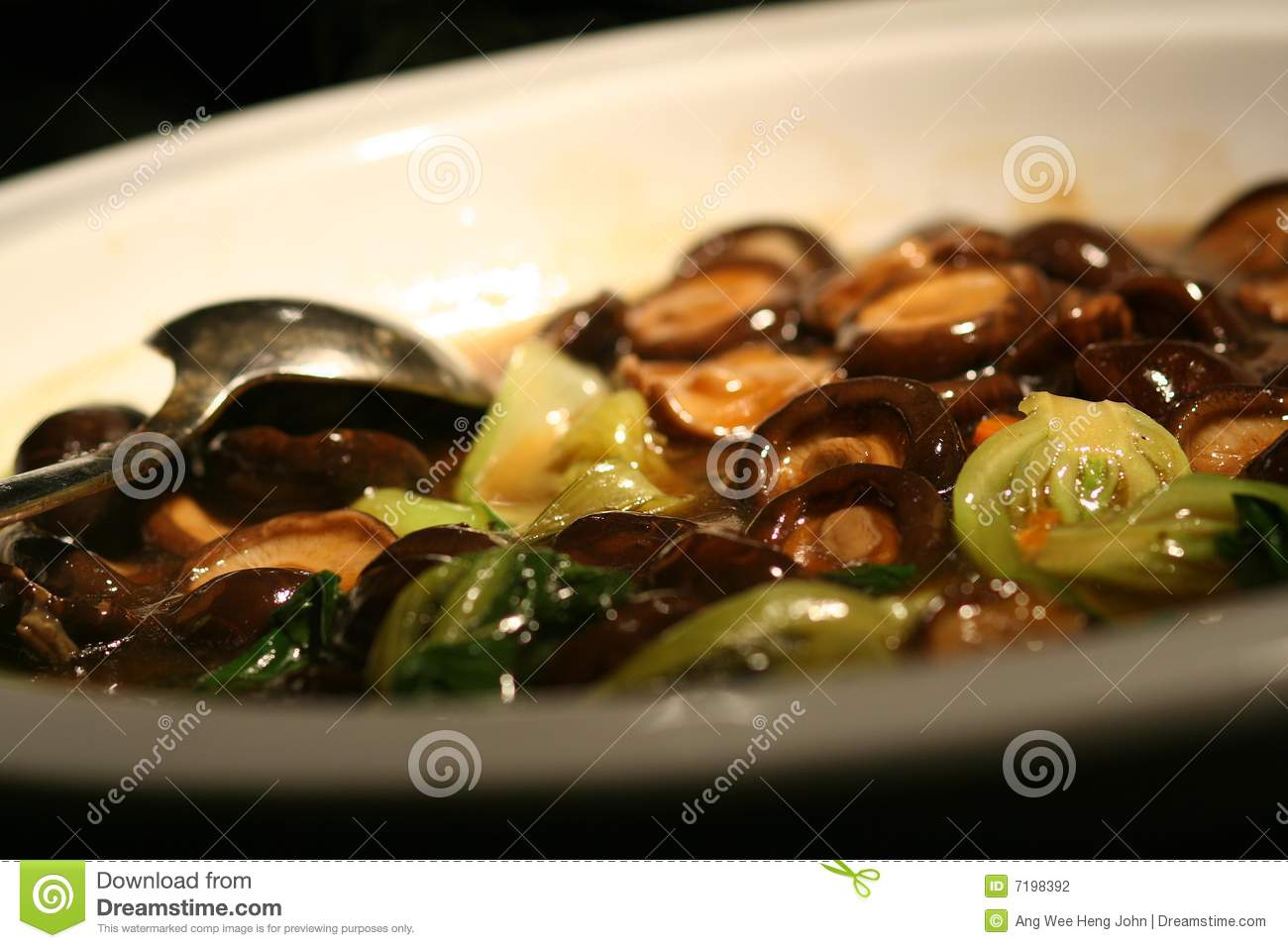 Cooked Mushrooms And Green Vegetables Stock Photography   Image    