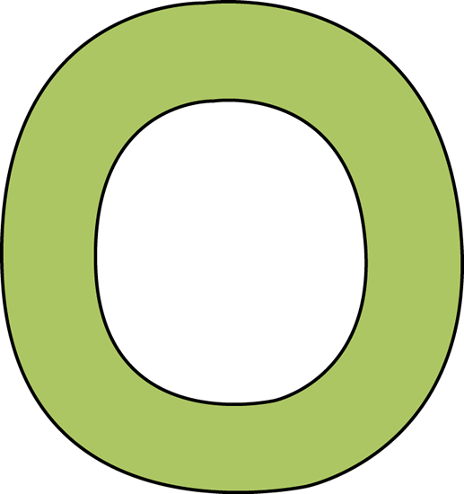 Green Letter O Clip Art Image   Large Green Capital Letter O