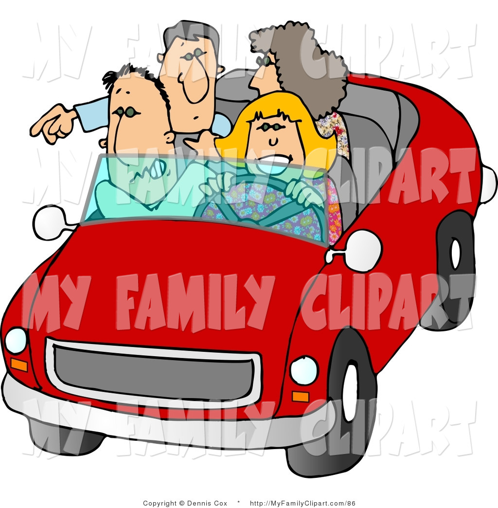Larger Preview  Clip Art Of Family And Friends Going On A Road Trip In