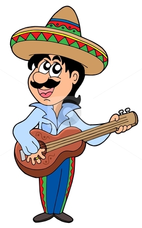 Mexican Musician Stock Vector Clipart Mexican Musician With Guitar    