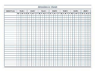 Office Template  Attendance Sheet