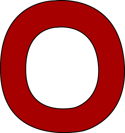Red Letter O Clip Art Image   Large Red Capital Letter O