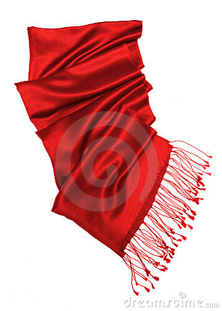 Red Scarf Isolated On White Stock Photography   Image  18048922
