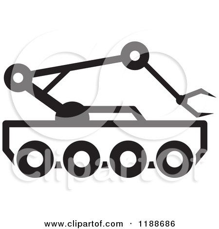 Rover Clipart 1188686 Clipart Of A Black And White Outer Space Rover