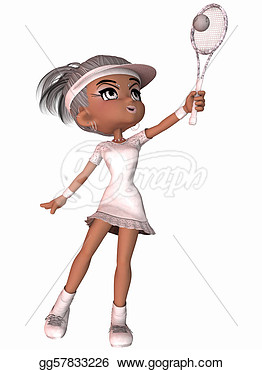 Stock Illustration   Cute Tennis Player   Clipart Drawing Gg57833226