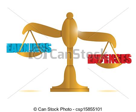 Vector Clipart Of Earning And Expenses Balance Illustration Design