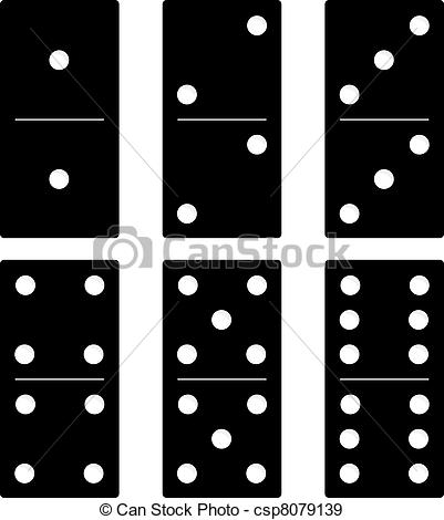 Vector   Domino Black Set Vector Illustration On White Background