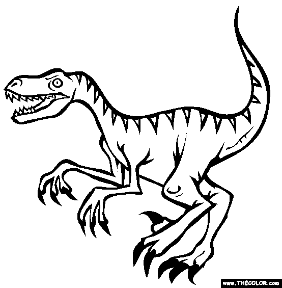 Velociraptor Coloring Page   Free Velociraptor Online Coloring