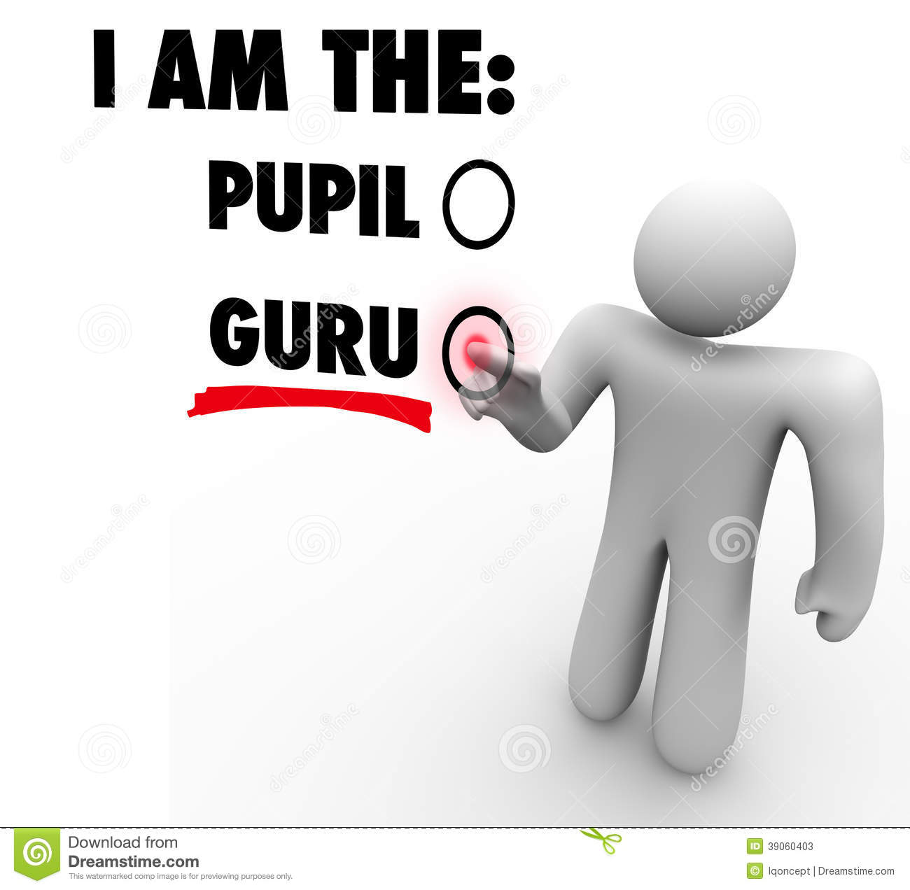 Am The Guru Person Choose Expert Teacher Guide Stock Illustration