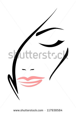 Beautiful Woman S Face With Closed Eyes On White Background  Raster