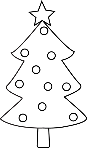 Black And White Christmas Tree Clip Art   Black And White Christmas