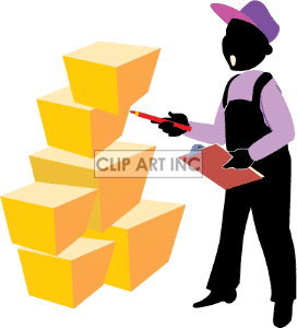Boxes Shipping Inventory Jobs 122105 055 Clip Art People Occupations