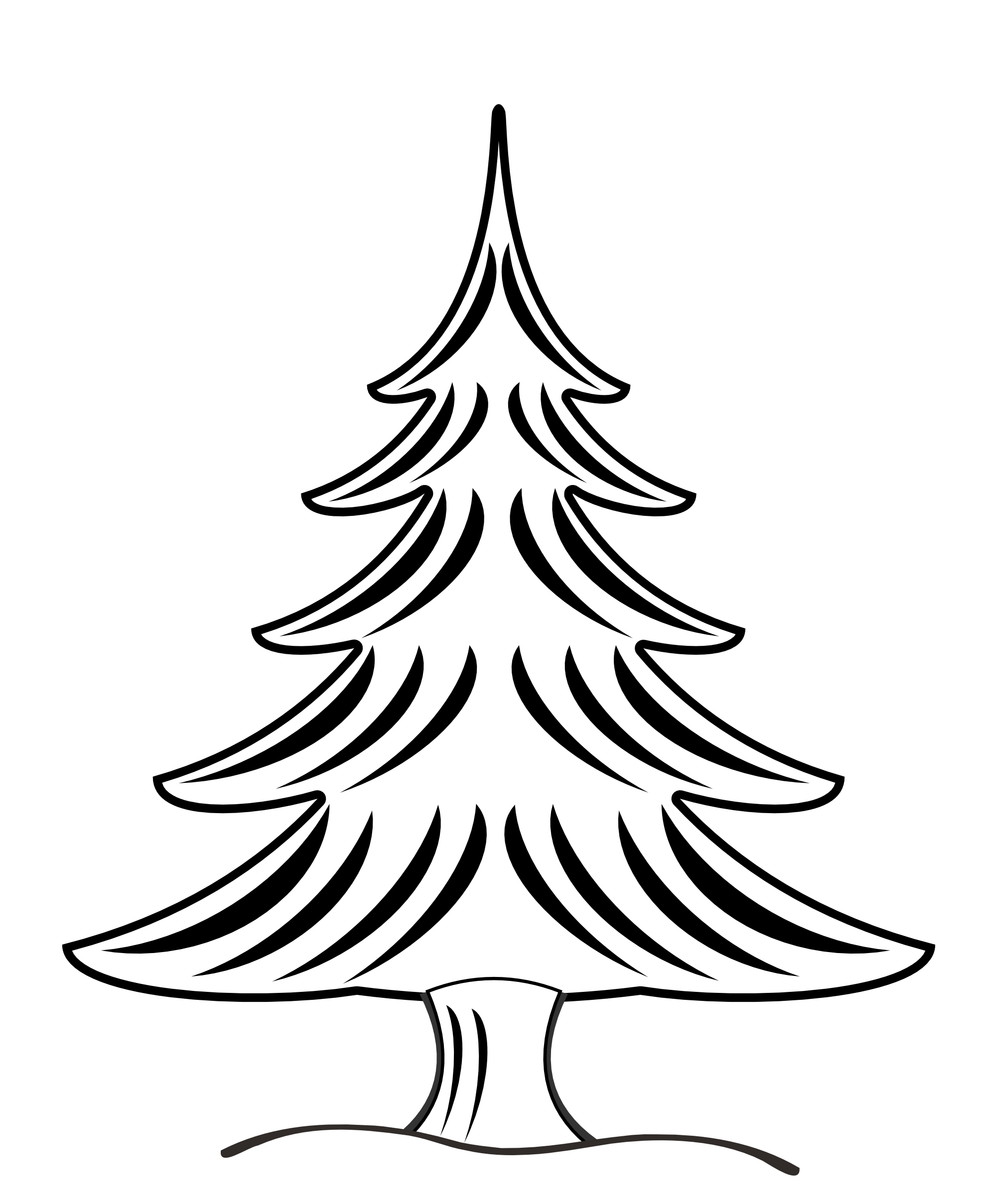 Christmas Tree Clip Art Black And White   Clipart Best