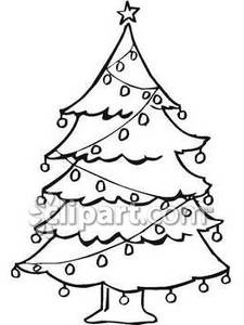 Clipart Christmas Tree Black White Black And White Christmas Tree