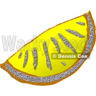 Clipart Of Bling Bling Metal Fruit Lemon Slice Wedge   Dennis Cox