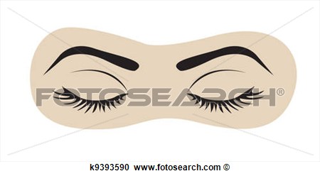 Closed Eyes With Eyelashes And Eyebrows View Large Clip Art Graphic