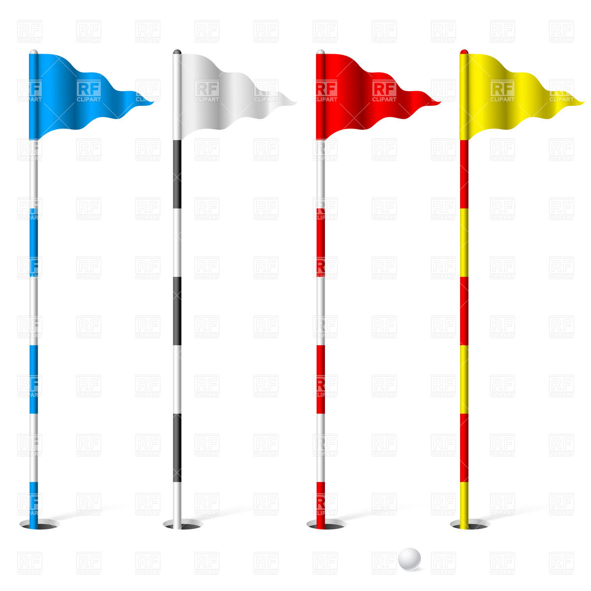 Flags Of The Golf Course 7360 Design Elements Download Royalty Free