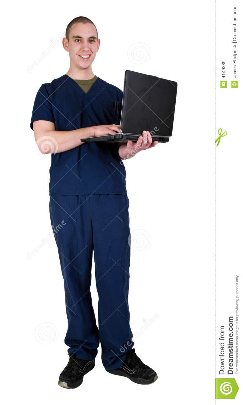 Health Care Worker With Notebook Computer Royalty Free Stock Images
