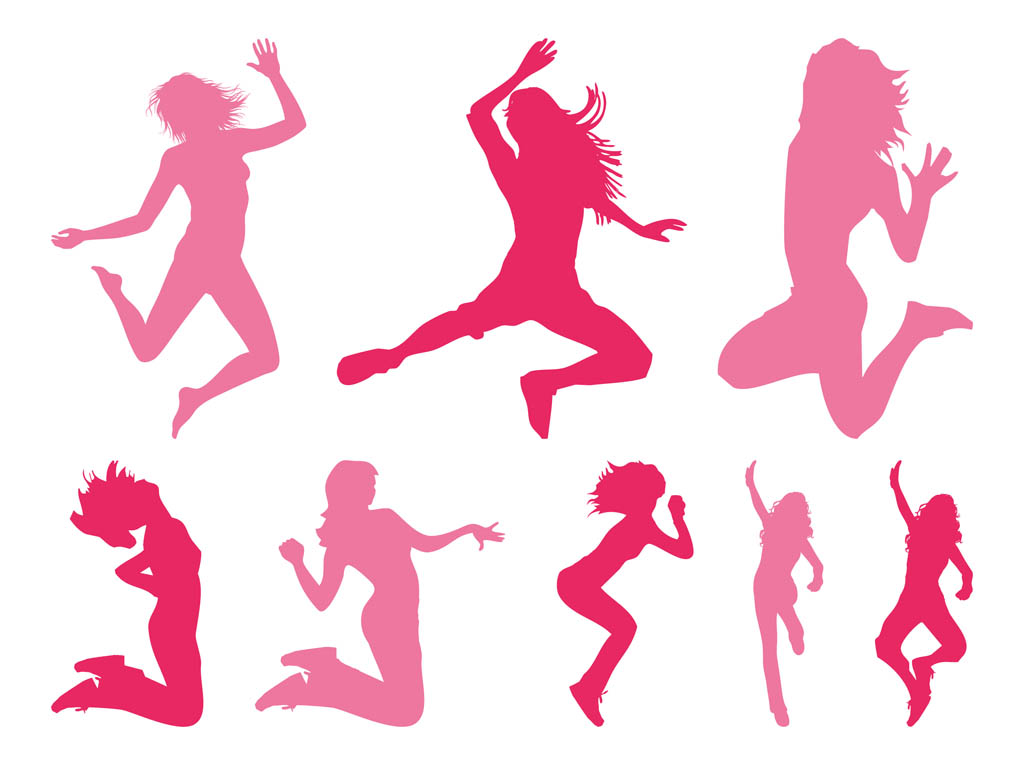 Jumping Girls Silhouettes
