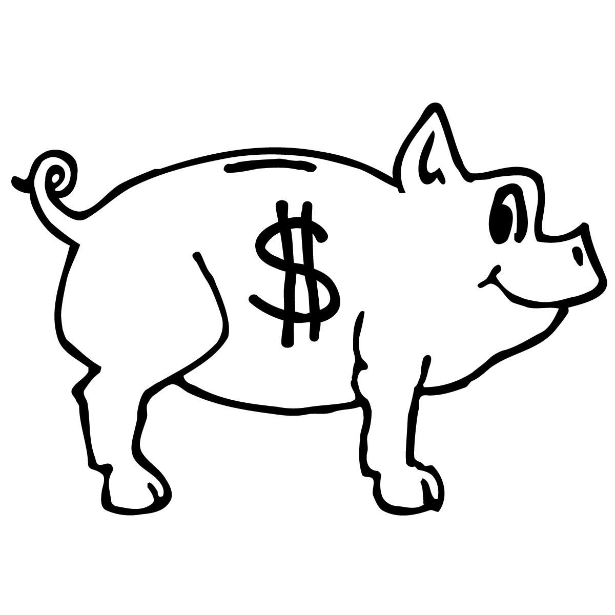 Piggy Bank Clip Art Black And White   Clipart Panda   Free Clipart