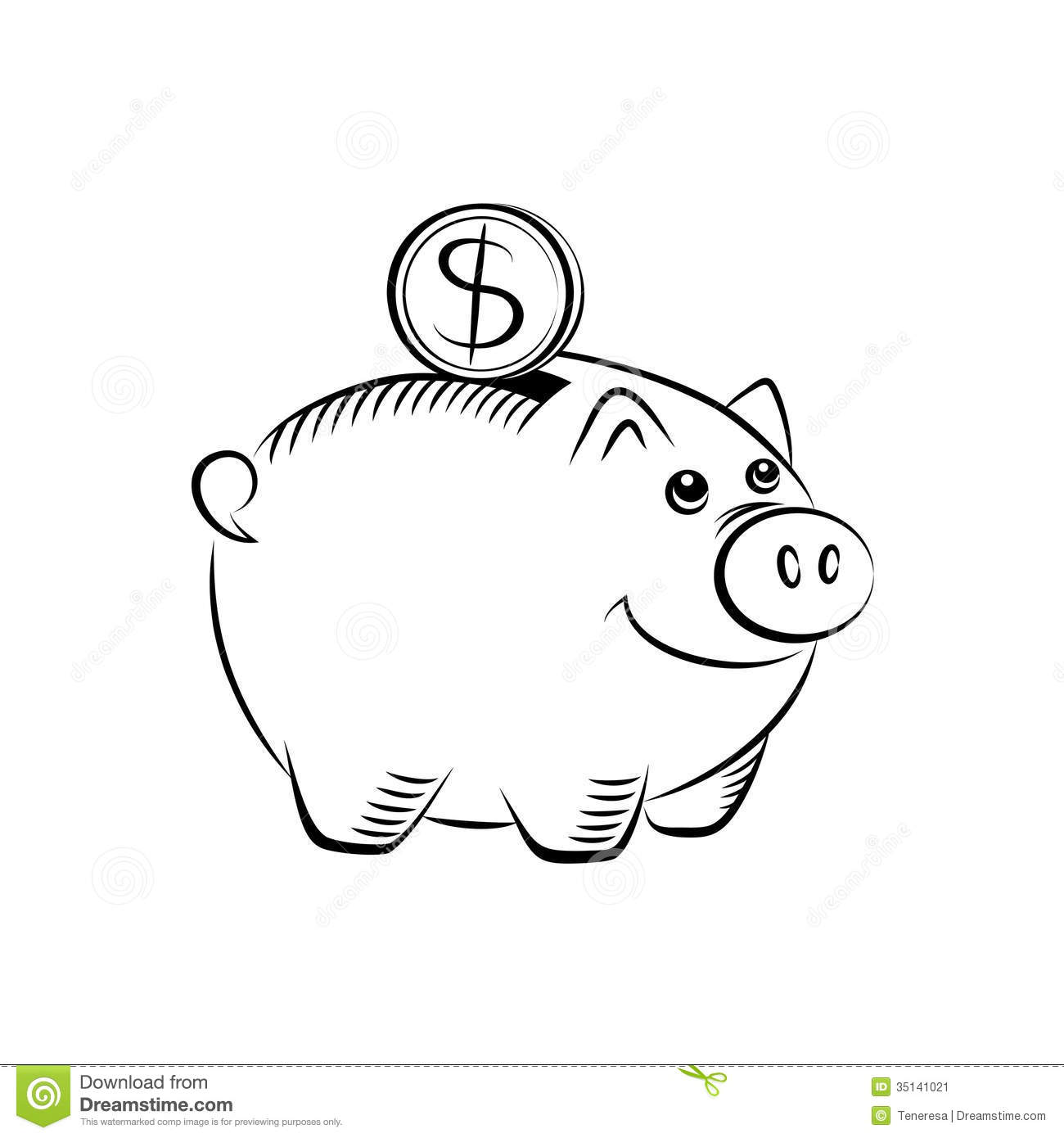 Piggy Bank Icon  Editable Vector Illustration