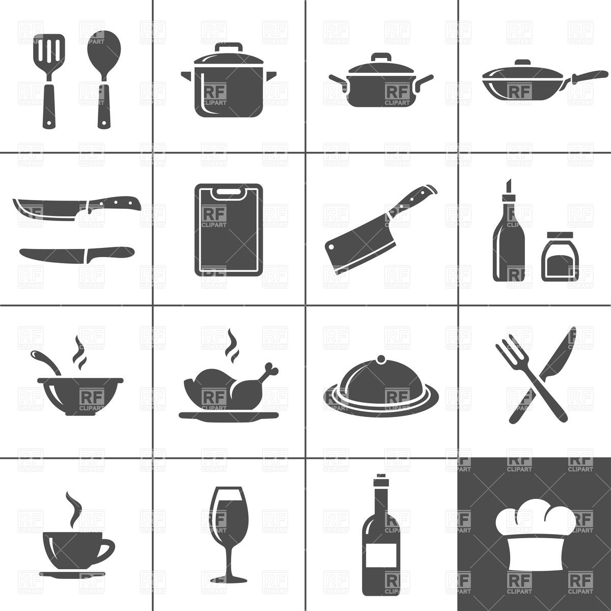 Restaurant Kitchen And Cooking Icons 25677 Download Royalty Free    